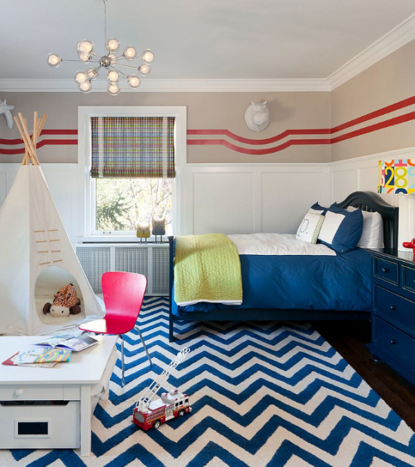 Motif Chevron pada Seluruh Ruangan
